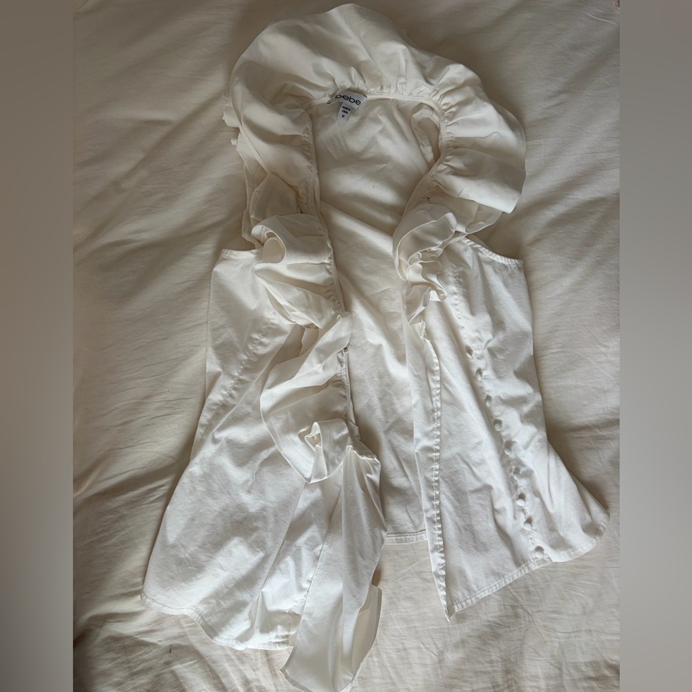 Bebe Cream Ruffled Blouse - Picture 2 of 4